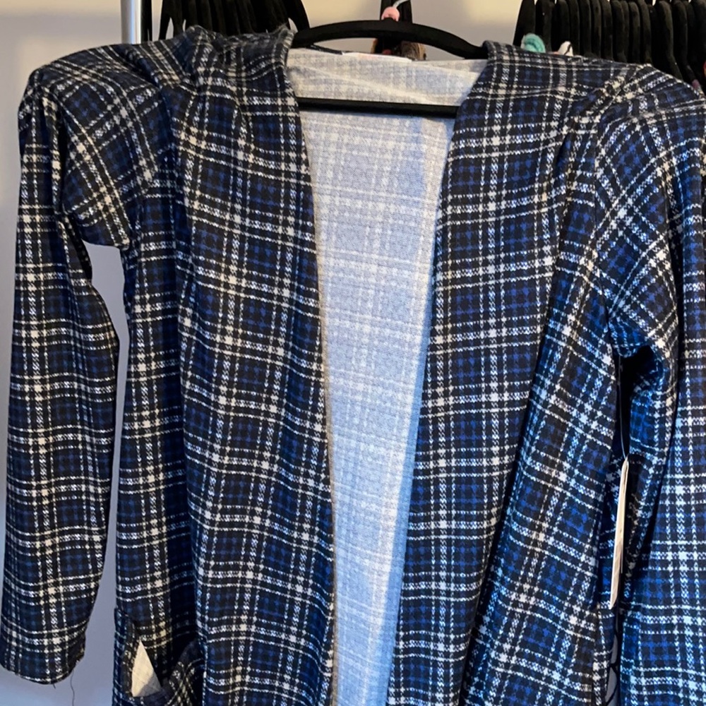 LuLaRoe Sara S Blue Plaid